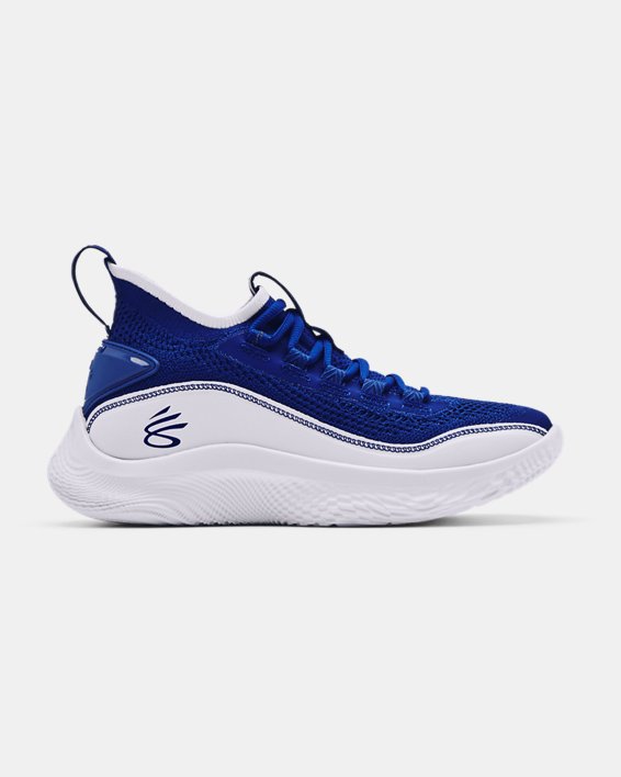 Grade School Curry Flow 8 Basketball Shoes, Blue, pdpMainDesktop image number 0